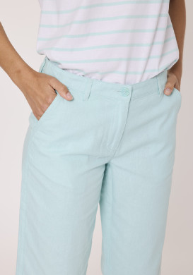 Pantacourt en lin Femme Bleu clair