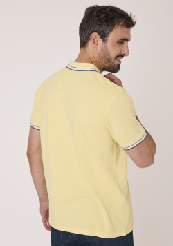 Polo manches courtes jaune homme