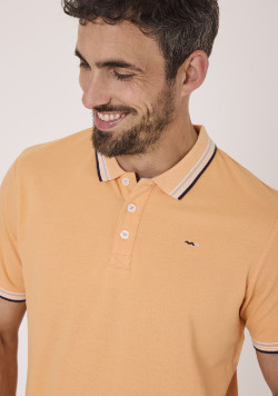 Polo manches courtes orange homme