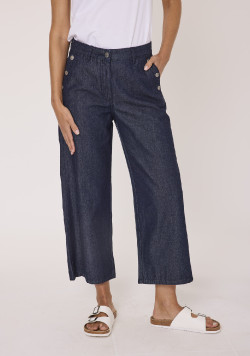 Jean large 7/8ème femme 100% coton