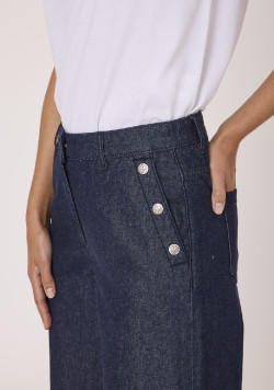 Jean large 7/8ème femme 100% coton