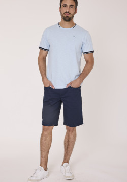 Tee-shirt manches courtes homme bleu ciel 100% coton