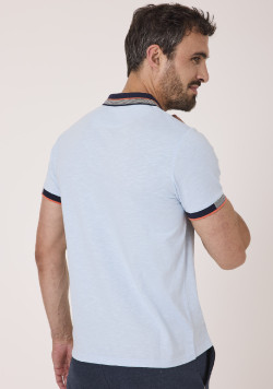 Polo 100% coton bleu clair homme