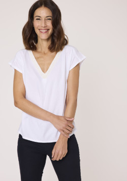 Blouse femme manches courtes viscose blanche