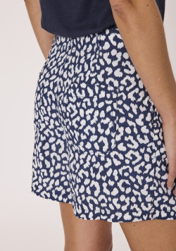 Short femme 100% viscose imprimé bleu