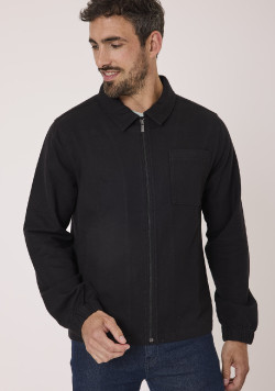 Veste homme noir avec poche poitrine