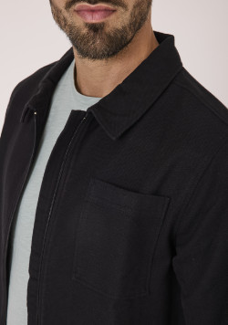 Veste homme noir avec poche poitrine
