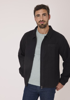 Veste homme noir avec poche poitrine