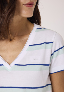 Tee Shirt manches courtes Femme rayures