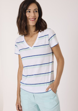Tee Shirt manches courtes Femme rayures