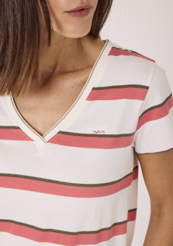 Tee Shirt manches courtes Femme rayures