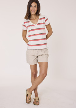 Tee Shirt manches courtes Femme rayures