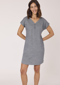 Chemise de nuit 100% coton Femme grise