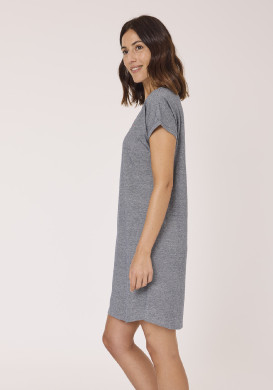Chemise de nuit 100% coton Femme grise Chemise de nuit 100% coton Femme grise