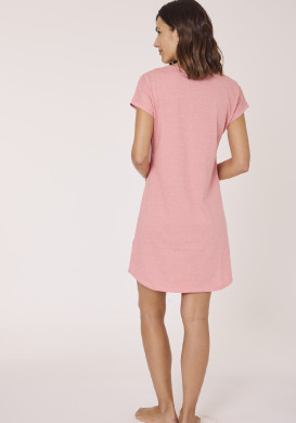 Chemise de nuit 100% coton Femme rose Chemise de nuit 100% coton Femme rose