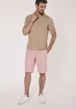 Polo tricot manches courtes Homme beige