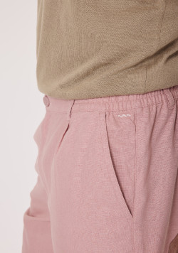 Bermuda en lin Homme rose