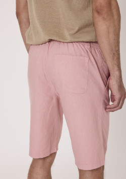 Bermuda en lin Homme rose