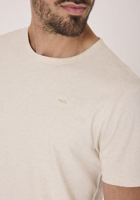 Tee-shirt coton et lin Homme grège