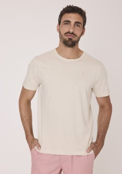 Tee-shirt coton et lin Homme grège