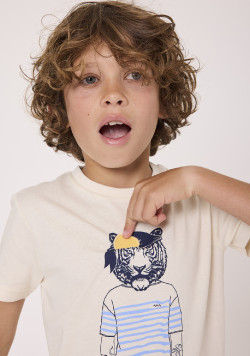 Tee Shirt 100% coton Garçon beige