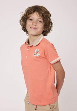 Polo manches courtes garçon orange 100% coton Polo manches courtes garçon orange 100% coton