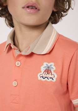 Polo manches courtes garçon orange 100% coton