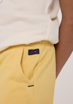 Bermuda garçon molleton jaune 100% coton