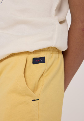 Bermuda garçon molleton jaune 100% coton Bermuda garçon molleton jaune 100% coton