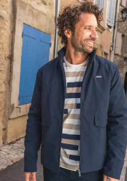 Veste zippée bleu marine homme