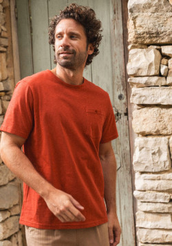 Tee-shirt rouge homme 100% coton