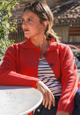 Gilet boutonné rouge femme Gilet boutonné rouge femme