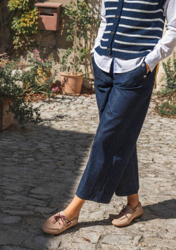 Jean large 7/8ème femme 100% coton