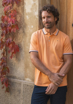 Polo manches courtes orange homme