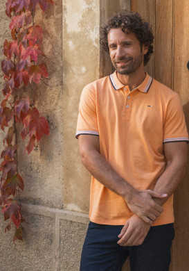 Polo manches courtes orange homme