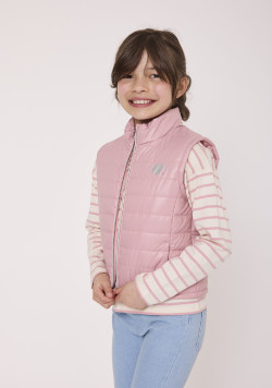 Doudoune sans manches fille rose