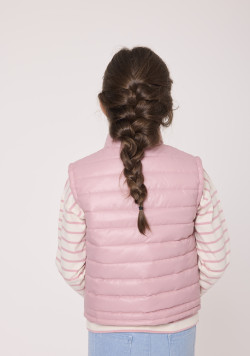 Doudoune sans manches fille rose