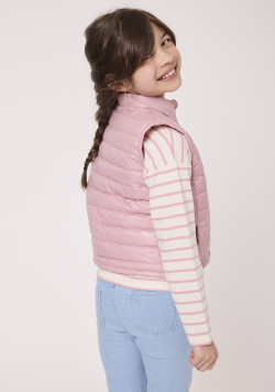 Doudoune sans manches fille rose