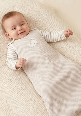 Turbulette évolutive bébé rayée beige Turbulette évolutive bébé rayée beige