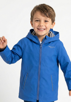 Ciré garçon à capuche bleu vif