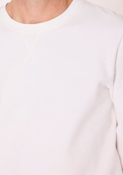 Sweat col rond homme blanc