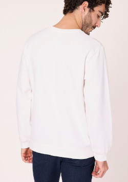 Sweat col rond homme blanc