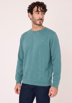 Sweat col rond homme vert