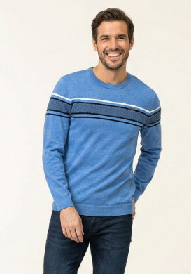 Pull bleu vif col rond Homme Pull bleu vif col rond Homme