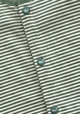 Combishort 100% coton rayé verte bébé Combishort 100% coton rayé verte bébé