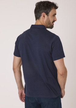 Chemise manches courtes homme bleu marine 100% coton