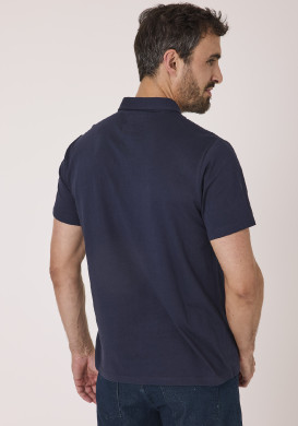 Chemise manches courtes homme bleu marine 100% coton