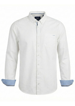 Chemise homme manches longue blanche 100% coton