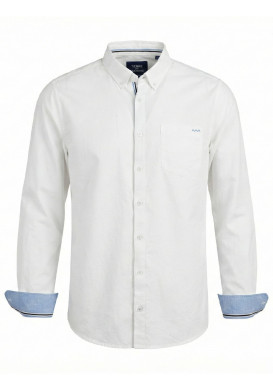 Chemise homme manches longue blanche 100% coton