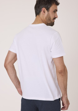 Tee-shirt blanc homme avec imprimé 100% coton